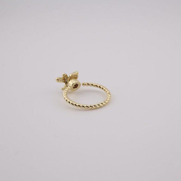 Discover Serenity in Style Women's 14k Gold Plated Bee Fidget Ring Twisted Band* - Picture 9 of 11